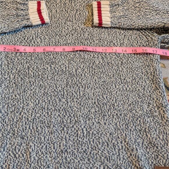 Roots Cotton Knit Sweater Mens XS Black Red Canada Cabin Collection Pullover - Picture 5 of 9